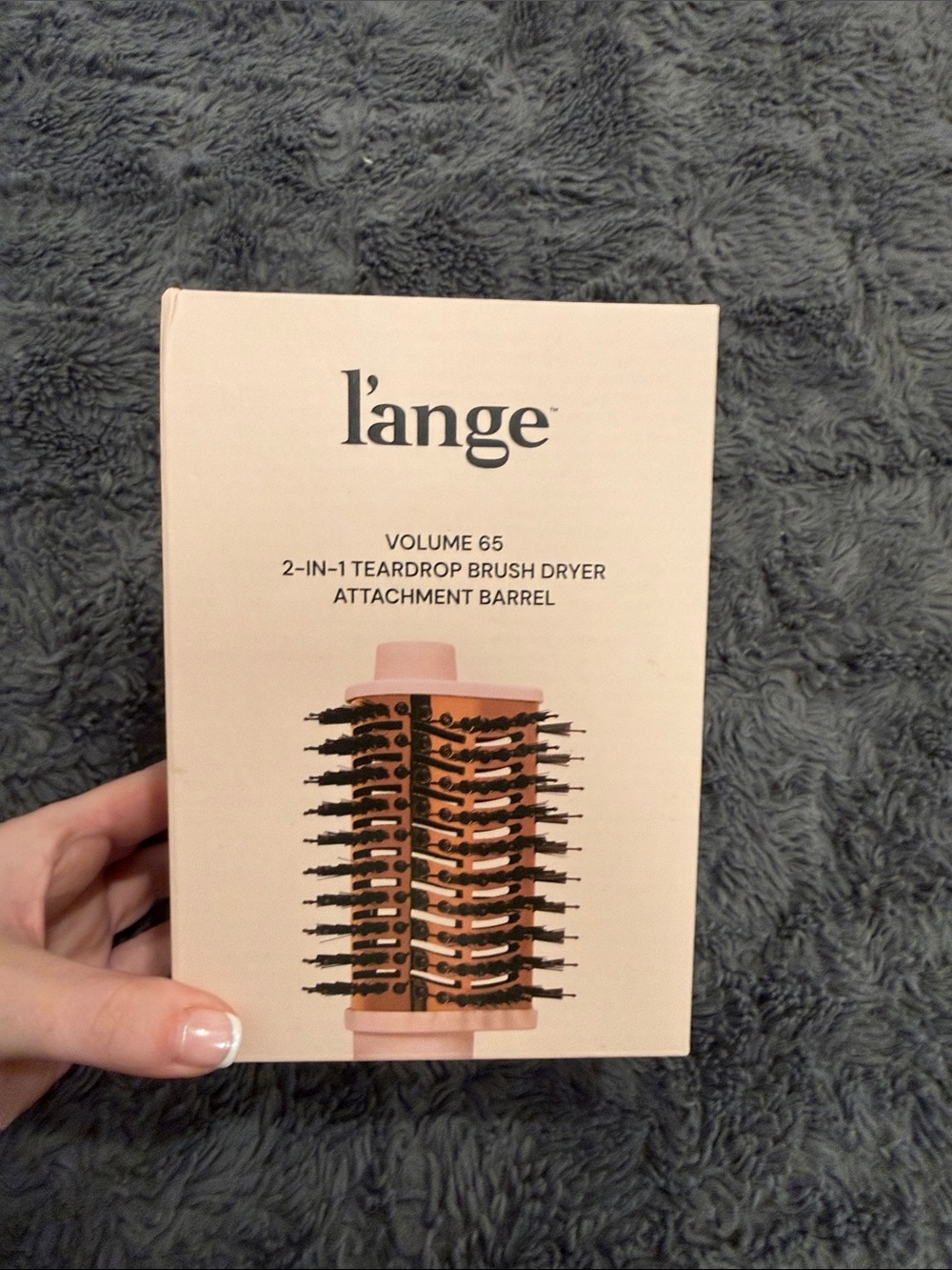 Lange rose gold and black round brush dryer attachment